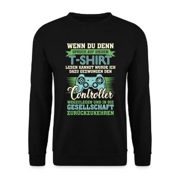 gaming gaming gaming gaming gaming gaming gaming - Unisex Pullover - Schwarz - Vorne - Alina (178cm) & Michal (187cm)