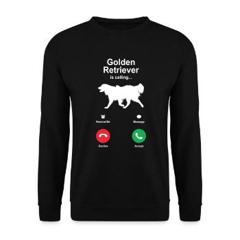 Golden retriever - Unisex Sweatshirt - black - Front - Alina (178cm) & Michal (187cm)