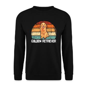 Golden retriever - Sweat-shirt Unisexe - noir - Devant - Alina (178cm) & Michal (187cm)