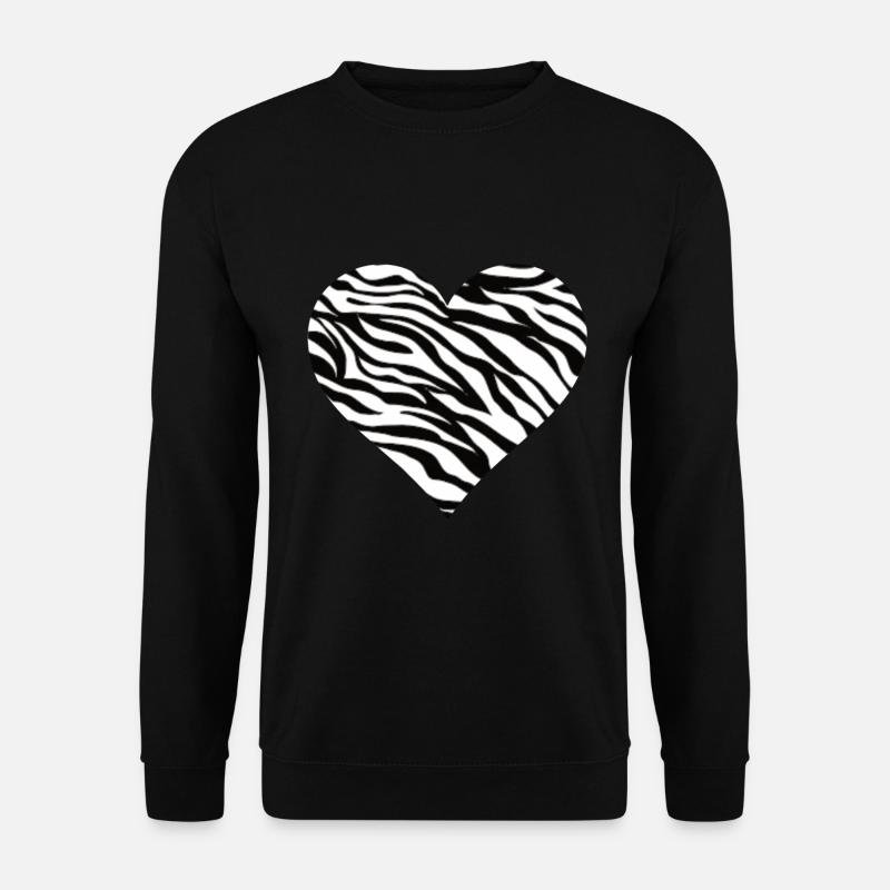 Zebra Herz Zebraherz - Unisex Pullover - Schwarz