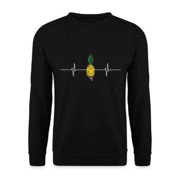 Pineapple Heartbeat Pineapple Fan Exotic Fruit - Unisex Sweatshirt - black - Front - Alina (178cm) & Michal (187cm)