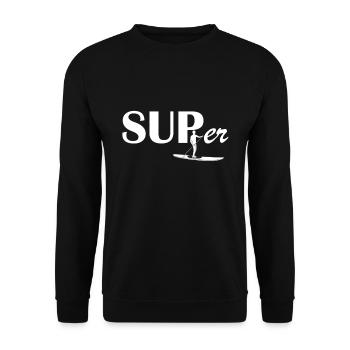 SUP Stand Up Paddle Paddling Geschenkidee SUPer - Unisex Pullover - Schwarz - Vorne - Alina (178cm) & Michal (187cm)