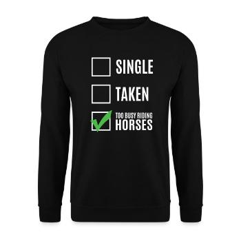 cheval - Sweat-shirt Unisexe - noir - Devant - Alina (178cm) & Michal (187cm)