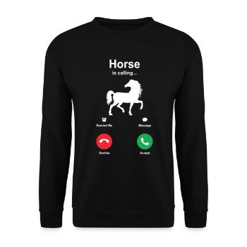 Cheval chevaux mignon équitation cadeau idée cadeau - Sweat-shirt Unisexe - noir - Devant - Alina (178cm) & Michal (187cm)