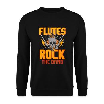 flute - Unisex Sweatshirt - black - Front - Alina (178cm) & Michal (187cm)