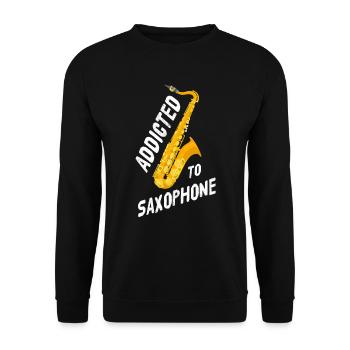 Saxophon - Unisex Pullover - Schwarz - Vorne - Alina (178cm) & Michal (187cm)