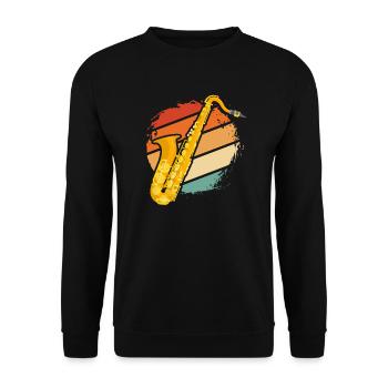Saxophon - Unisex Pullover - Schwarz - Vorne - Alina (178cm) & Michal (187cm)