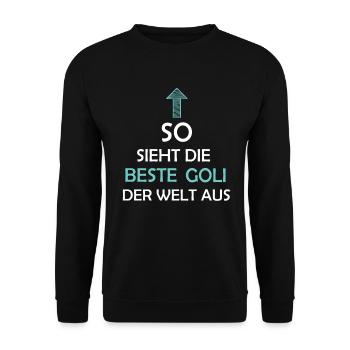Goli Firmgoli Taufgoli Geschenkidee - Unisex Pullover - Schwarz - Vorne - Alina (178cm) & Michal (187cm)