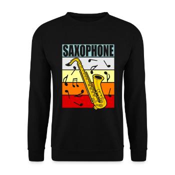 saxophone - Sweat-shirt Unisexe - noir - Devant - Alina (178cm) & Michal (187cm)