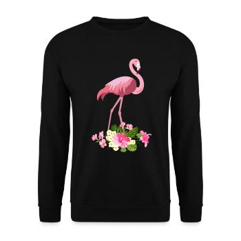 Flamingo - Sweat-shirt Unisexe - noir - Devant - Alina (178cm) & Michal (187cm)