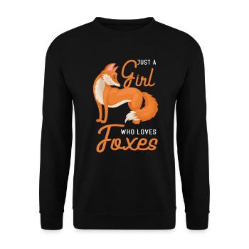 Fox - Unisex Sweatshirt - black - Front - Alina (178cm) & Michal (187cm)