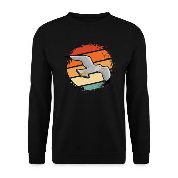 mouette - Sweat-shirt Unisexe - noir - Devant - Alina (178cm) & Michal (187cm)