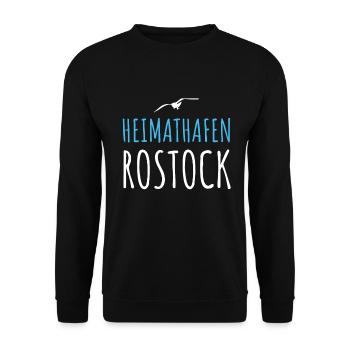 Heimathafen Rostock Rostocker Geschenkidee - Unisex Pullover - Schwarz - Vorne - Alina (178cm) & Michal (187cm)