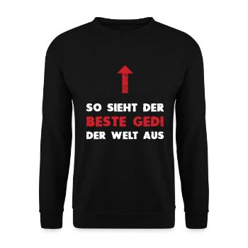 So sieht der beste Gedi der Welt aus Firmgedi - Unisex Pullover - Schwarz - Vorne - Alina (178cm) & Michal (187cm)