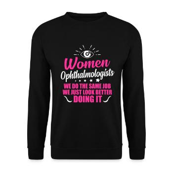 Augenarzt Medizin Doktor Geschenkidee - Unisex Pullover - Schwarz - Vorne - Alina (178cm) & Michal (187cm)
