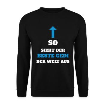Bester Gedi der Welt Firmgedi Taufgedi Geschenk - Unisex Pullover - Schwarz - Vorne - Alina (178cm) & Michal (187cm)