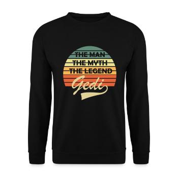 Gedi Firmgedi Taufgedi Gift Geditag - Unisex Sweatshirt - black - Front - Alina (178cm) & Michal (187cm)
