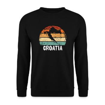 Kroatien - Unisex Pullover - Schwarz - Vorne - Alina (178cm) & Michal (187cm)