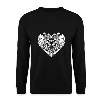 heart - Unisex Sweatshirt - black - Front - Alina (178cm) & Michal (187cm)