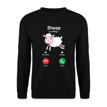 sheep - Unisex Sweatshirt - black - Front - Alina (178cm) & Michal (187cm)