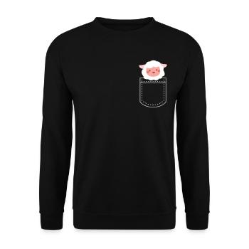 sheep - Unisex Sweatshirt - black - Front - Alina (178cm) & Michal (187cm)