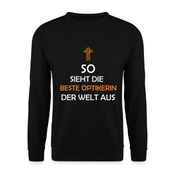 Optikerin Feinoptikerin Augenoptikerin Geschenk - Unisex Pullover - Schwarz - Vorne - Alina (178cm) & Michal (187cm)