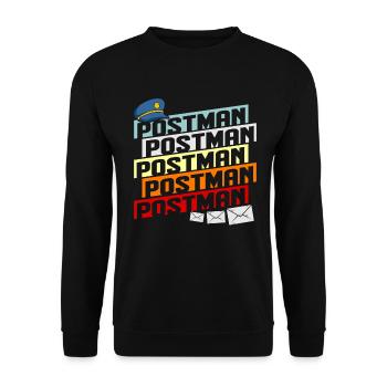 Post postman post saying letter postman gift - Unisex Sweatshirt - black - Front - Alina (178cm) & Michal (187cm)