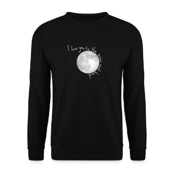 bis zum Mond und zurück - Unisex Pullover - Schwarz - Vorne - Alina (178cm) & Michal (187cm)