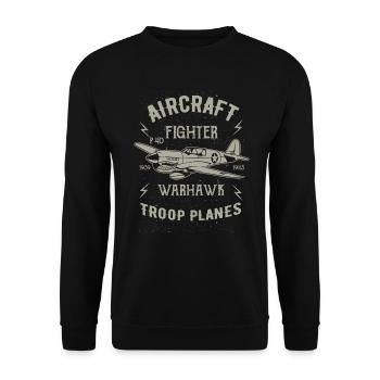 Flugzeug - Unisex Pullover - Schwarz - Vorne - Alina (178cm) & Michal (187cm)