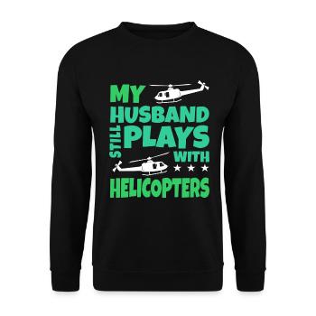 hélicoptère - Sweat-shirt Unisexe - noir - Devant - Alina (178cm) & Michal (187cm)