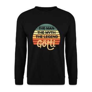 Götti Firmgötti Taufgötti Gotti Geschenkidee - Unisex Pullover - Schwarz - Vorne - Alina (178cm) & Michal (187cm)