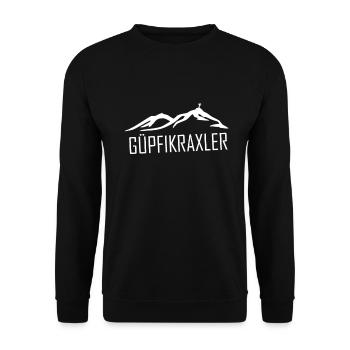 Güpfikraxler Güpfi Besteiger Bergsteiger Kraxler - Unisex Pullover - Schwarz - Vorne - Alina (178cm) & Michal (187cm)