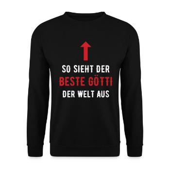 Bester Götti der Welt Firmgötti Taufgötti Geschenk - Unisex Pullover - Schwarz - Vorne - Alina (178cm) & Michal (187cm)