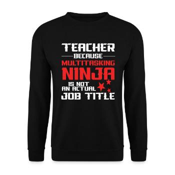 prof - Sweat-shirt Unisexe - noir - Devant - Alina (178cm) & Michal (187cm)
