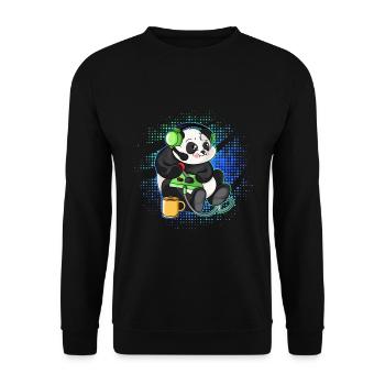 Panda Gaming Controller Gamer PC Gift Idea - Unisex Sweatshirt - black - Front - Alina (178cm) & Michal (187cm)