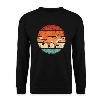 Fox - Unisex Sweatshirt - black - Front - Alina (178cm) & Michal (187cm)