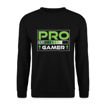 Pro Gamer Progamer Gaming Freak Zocker Merch - Unisex Pullover - Schwarz - Vorne - Alina (178cm) & Michal (187cm)