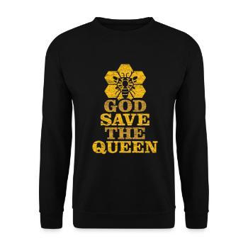 Bees - Unisex Sweatshirt - black - Front - Alina (178cm) & Michal (187cm)