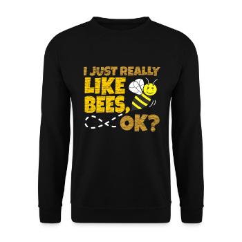 Bees - Unisex Sweatshirt - black - Front - Alina (178cm) & Michal (187cm)