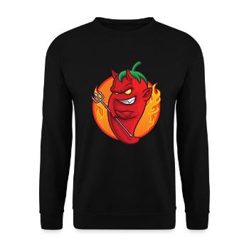 Chili pepper - Unisex Sweatshirt - black - Front - Alina (178cm) & Michal (187cm)