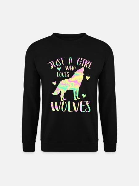 Just a girl who loves wolves - Unisex Sweatshirt - black