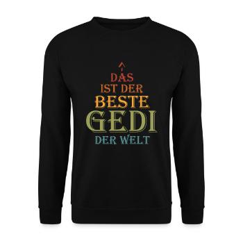 Bester Gedi Firmgedi Taufgedi Weihnachtsgeschenk - Unisex Pullover - Schwarz - Vorne - Alina (178cm) & Michal (187cm)