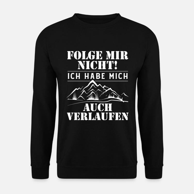 Lustiger Wander Spruch Damen Geschenk Berg Wandern - Unisex Pullover - Schwarz