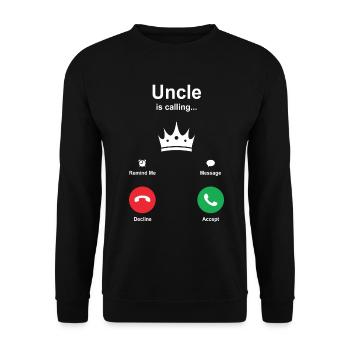 uncle - Unisex Sweatshirt - black - Front - Alina (178cm) & Michal (187cm)