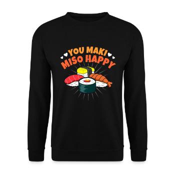 Sushi - Unisex Pullover - Schwarz - Vorne - Alina (178cm) & Michal (187cm)