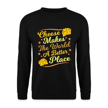 fromage - Sweat-shirt Unisexe - noir - Devant - Alina (178cm) & Michal (187cm)