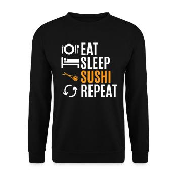 sushi - Unisex Sweatshirt - black - Front - Alina (178cm) & Michal (187cm)