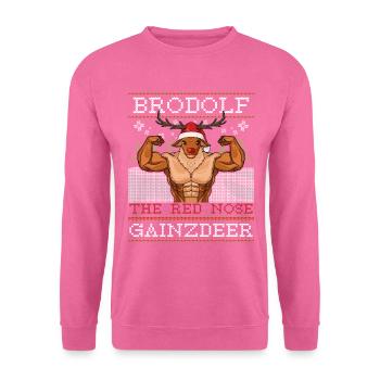 Brodolf The Red Nose Gainzdeer Gift - Unisex Sweatshirt - pink - Front