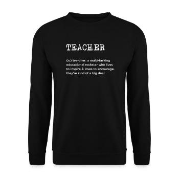 prof - Sweat-shirt Unisexe - noir - Devant - Alina (178cm) & Michal (187cm)