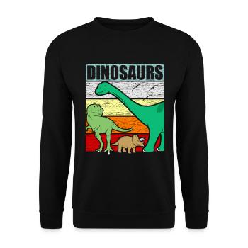 Dinosaurier - Unisex Pullover - Schwarz - Vorne - Alina (178cm) & Michal (187cm)